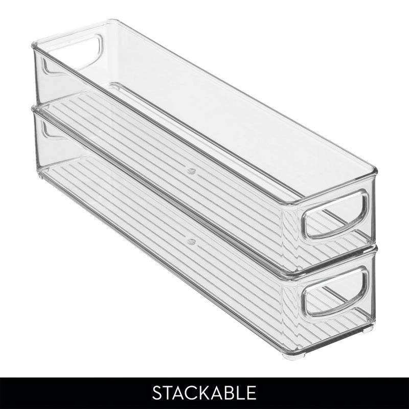 iDesign Slim Clear Plastic Storage Bin, Extra Long Narrow Stackable Organizer for Kitchen and Pantry - Image 5