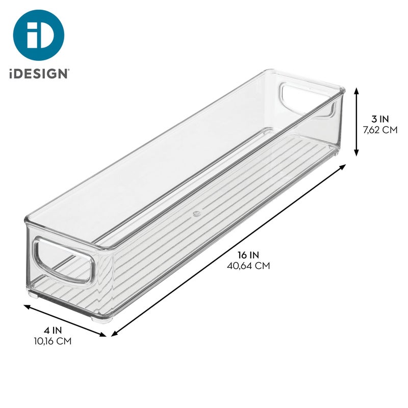 iDesign Slim Clear Plastic Storage Bin, Extra Long Narrow Stackable Organizer for Kitchen and Pantry - Image 4