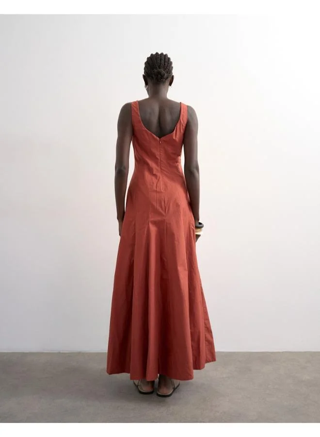 توب شوب فستان ماكسي منسوج بدون أكمام كاجوال