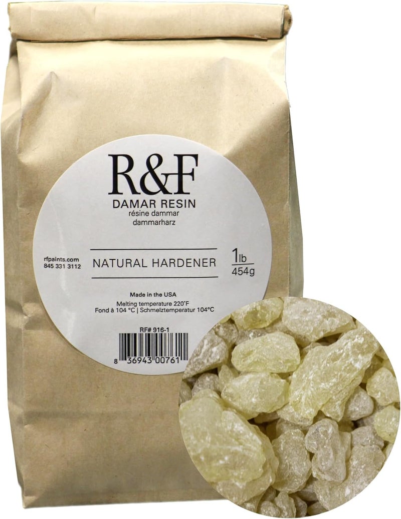 R&F Handmade Paints Damar Resin Crystals - Natural Hardener, 1 lb - Image 1