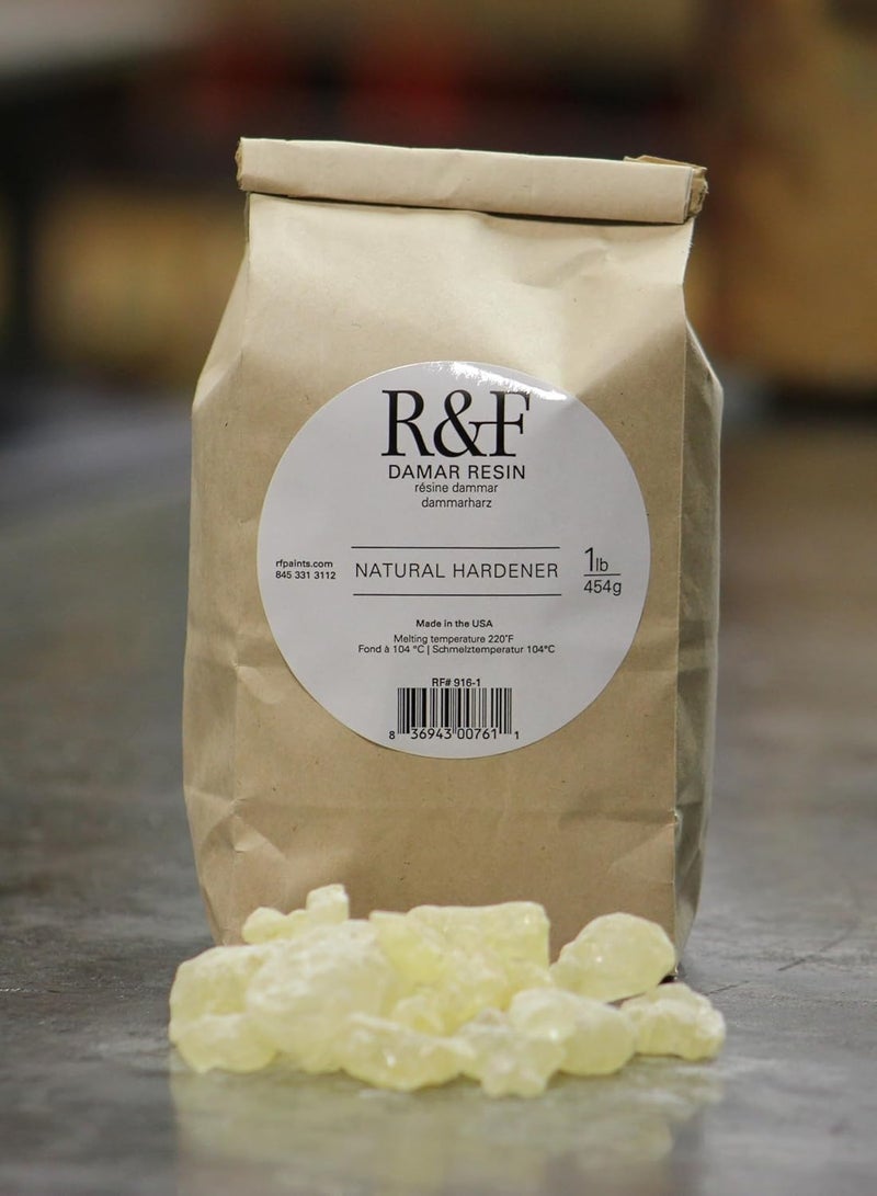 R&F Handmade Paints Damar Resin Crystals - Natural Hardener, 1 lb - Image 2