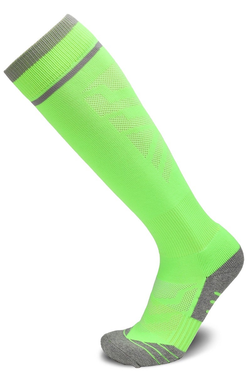 جناح السماء جوارب كرة قدم طويلة حتى الركبة للرجال والنساء، جوارب رياضية مبطنة، جوارب رياضية للجنسين، للبالغين - أخضر - زوج واحد - Image 1