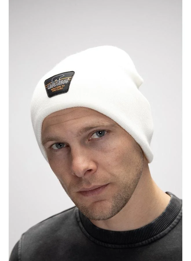 Bad Bear White Star Unisex Beanie.