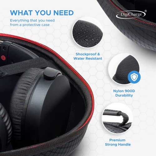 Digicharge Hard Protective Carry Case for Sony, JBL, Beats, Bose Kvidio Over-Ear Headphone, SteelSeries Nova Arctis Prime, Mpow, Beexcellent, Logitech Gaming Headset 19x23cm Max Headphones Case Cover - Image 5