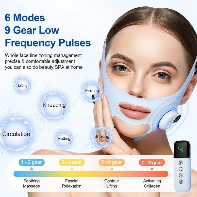 Pulse v face massager Massage mask EMS lift shaping massager, double chin fade V face meter - Image 4