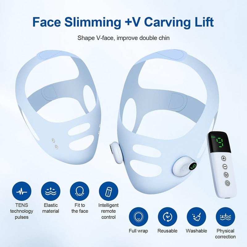 Pulse v face massager Massage mask EMS lift shaping massager, double chin fade V face meter - Image 2