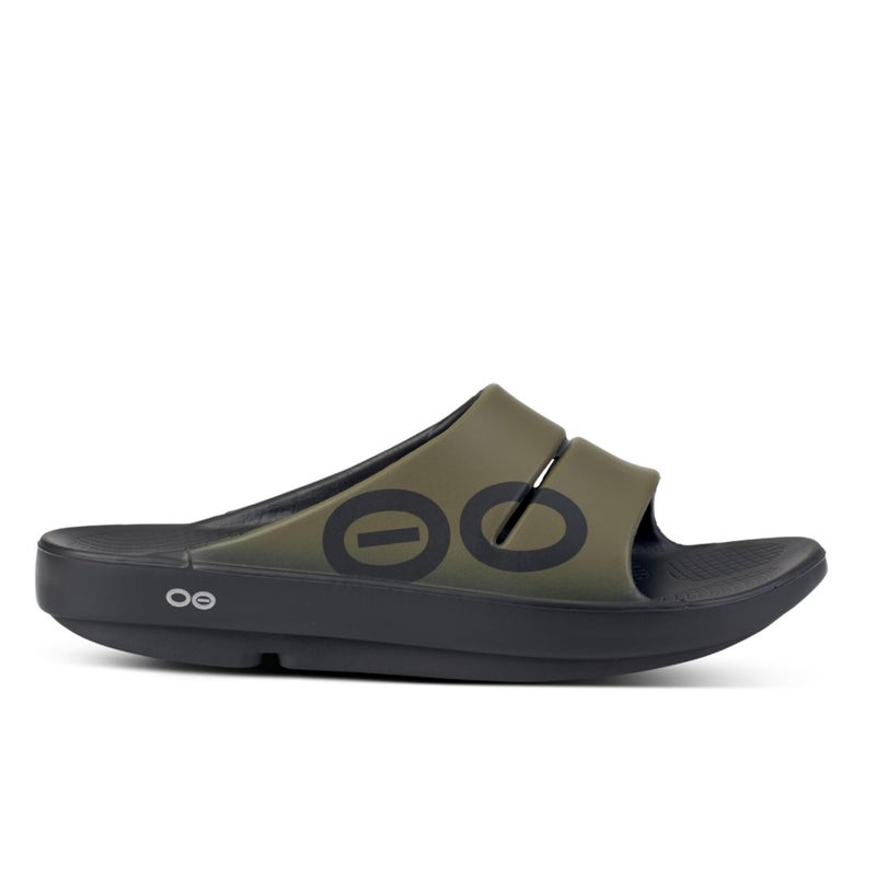 OOFOS OOahh Sport Recovery Slide, Tactical Green - Womenâ€™s Size 14, Menâ€™s Size 12 - Image 3