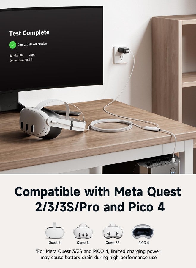 جيسوس كابل JSAUX Link بطول 5 أمتار مع خاصية الشحن، متوافق مع ملحقات Meta Quest 3S/Quest3/2/Pro، يتيح الشحن أثناء اللعب. منفذ USB 3.0 لنقل البيانات بسرعة عالية، متوافق مع Oculus 3S/3/2/Pro وPico 4 وPC VR وSteam VR - Image 4
