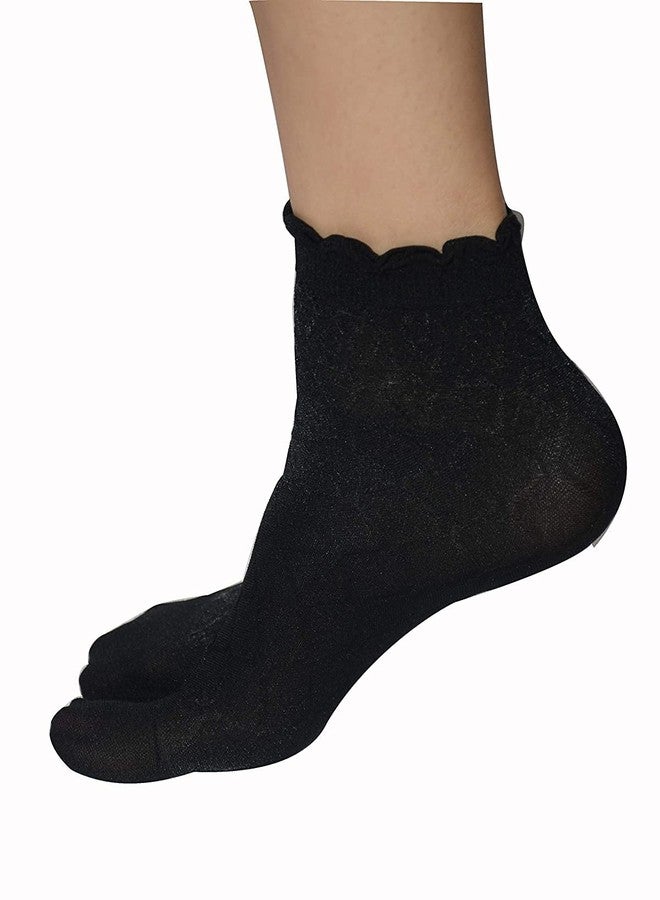 CLUZE Thin Socks For Girls - Women Breathable Thumb Ankle Length Socks (Pack Of 4) Free Size - Image 4