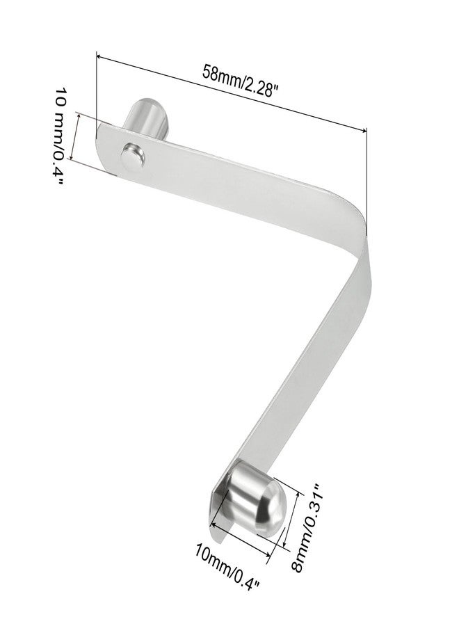 PATIKIL 10x8mm Kayak Paddle Snaps, 6 Pack Tent Pole Clips Steel V Shaped Double Pins Push Button Spring Clips Lock Tube Pole Clips for Camping Awning - Image 2