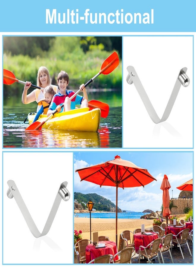 PATIKIL 10x8mm Kayak Paddle Snaps, 6 Pack Tent Pole Clips Steel V Shaped Double Pins Push Button Spring Clips Lock Tube Pole Clips for Camping Awning - Image 5