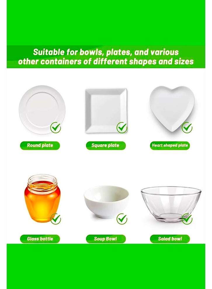 SAKOON 100 PCS Disposable Elastic Food Covers, Stretch Plastic Food Storage Covers, Fresh Keeping Bags, Transparent Bowl & Plate Covers, Cling Film Food Wrap for Containers, Fridge & Kitchen Food Saver - Image 2