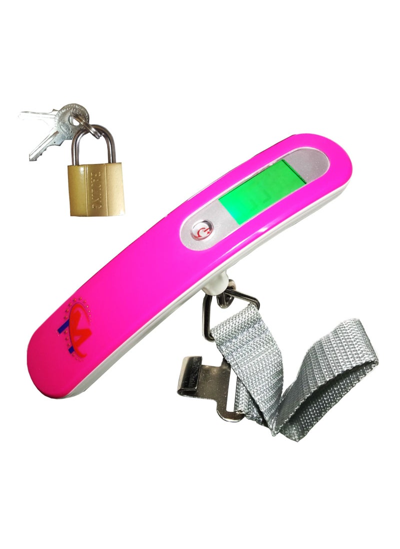 PAMEER Portable Luggage Weight Scale 50kg Capacity with Pad Lock for Weighing Suitcase Travel Bag and Household Items Battery Included  - Image 1