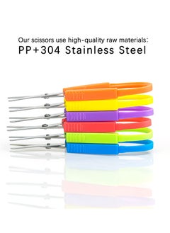 SYOSI Loop Scissors for Children  Student and Teens and 5" Inches Colorful Looped Adaptive Design Right and Lefty Support Small Easy-Open Squeeze Handles(6-Pcs)  - Image 3