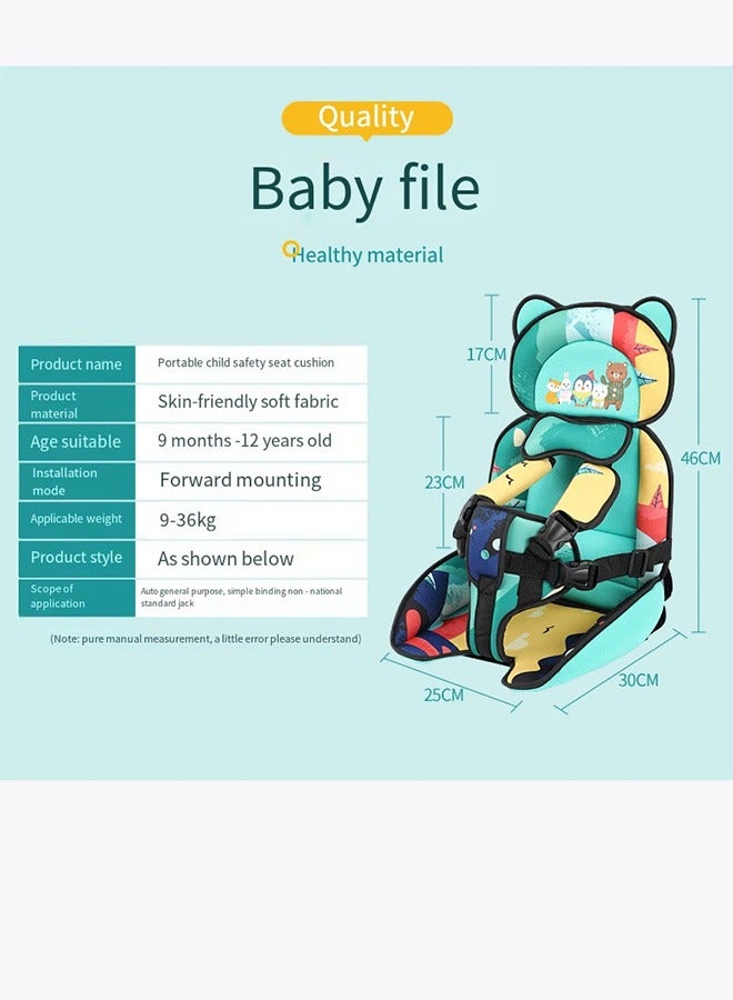 Auto Child Auxiliary Safety Seat Simple Car Portable Seat Belt, Foldable Car Seat Booster Seat for Car Protection, Travel Car Seat Accessories for Kids 0-12 Year  - Image 2