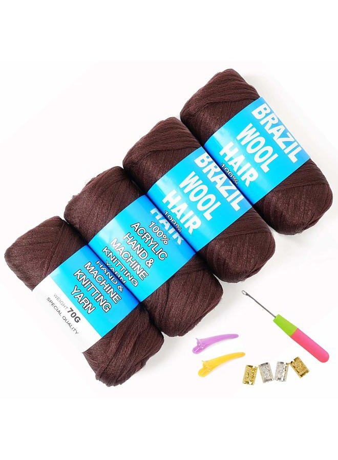Youngther 100% Brazilian Wool Hair Acrylic Yarn For African Braids/Senegalese Twist/Faux Locs/Wraps - Image 1