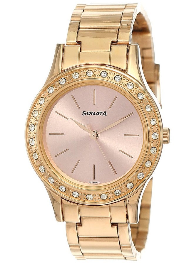 Sonata Blush Pink Dial Women Watch With Stainless Steel Strap-NS8123WM01 - Image 1