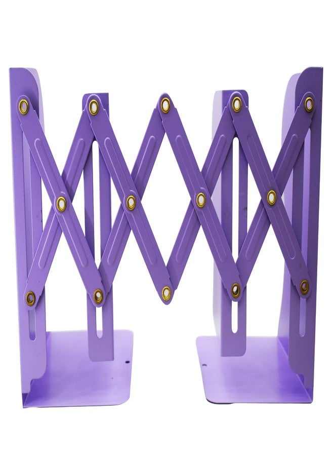 Aarvi Metal Book Shelf/Book Rack Adjustable Bookend Stand Holder in Unicorn Theme for Kids/Boys/Girls Home (Purple) - Image 3