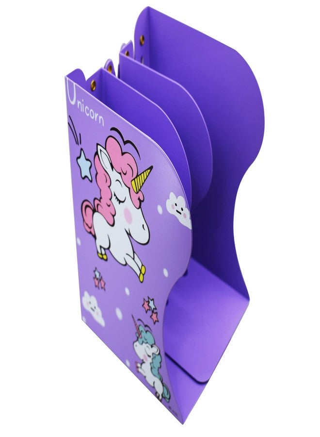 Aarvi Metal Book Shelf/Book Rack Adjustable Bookend Stand Holder in Unicorn Theme for Kids/Boys/Girls Home (Purple) - Image 4