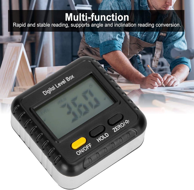 Digital Inclinometer 360 Degree Angle Finder Protractor for Woodworking, Lightweight ABS Material, High Accuracy Measurement Tool with Magnetic Measuring Surface (No horizontal bubbles) - Image 4