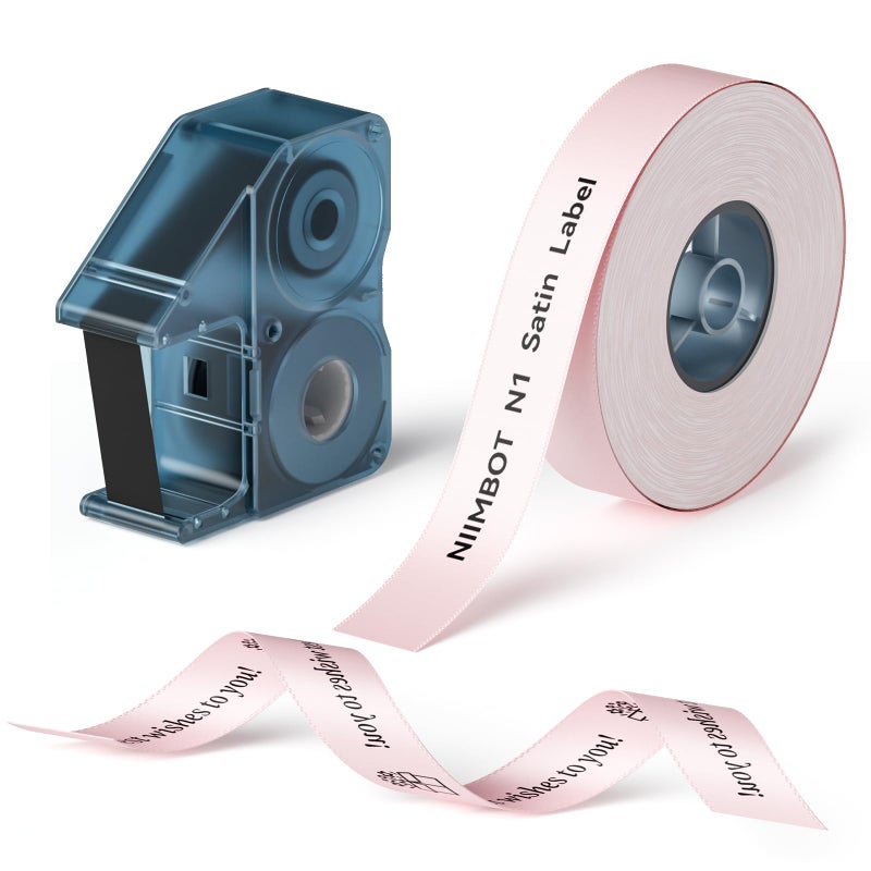 NIIMBOT Satin Ribbon Tape, Only for N1 Label Printer, Pink - Image 1
