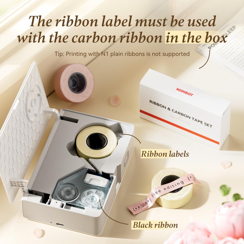 NIIMBOT Satin Ribbon Tape, Only for N1 Label Printer, Pink - Image 5