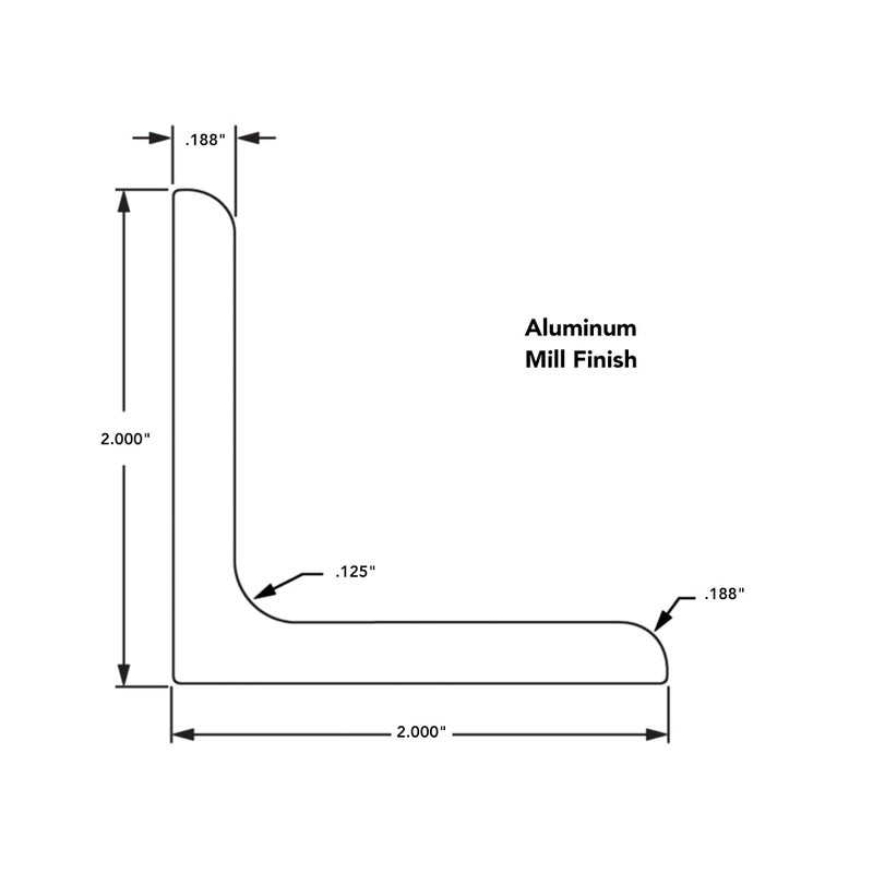 80/20 8020, 8223, 2" x 2" x 0.188" Structural Angle Aluminum Stock Profile, Wall Thickness 3/16", 90 Degree Angled DIY Industrial 2 Inch x 2 Inch Metal Profile (60" Long) - Image 2