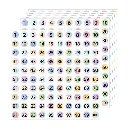 STARLIBOO 3000Pcs Consecutive Number Stickers, 0.4 inch Small Round Numbered Stickers, 1 to 100 Vinyl Consecutive Number Labels for Storage/Organizing/Boxes/Indoor/Outdoor(Gradient Color) - Image 1