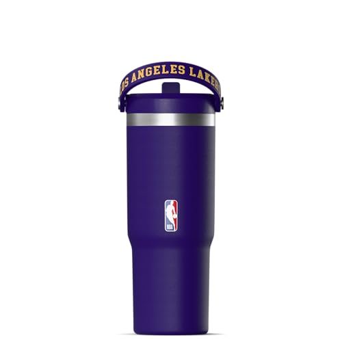 Hydrapeak x NBA Officially Licensed Los Angeles Lakers 32 oz Nomad Tumbler with Handle and Straw Lid, Leakproof Stainless Steel Water Bottle - Image 2