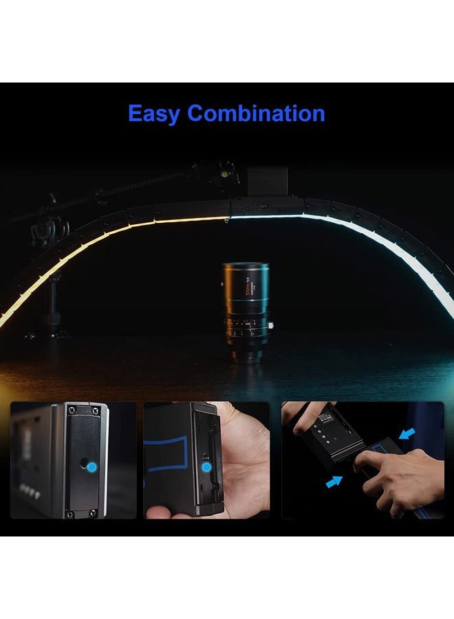 sirui ضوء الفيديو القابل للانحناء SIRUI B25RD RGB، ضوء لوحة LED للإضاءة في التصوير الفوتوغرافي الاستوديو، قابل للتعديل 360° بألوان كاملة، 2700-8500K، تصميم سريع الإطلاق، بطارية/تيار مستمر، تحكم عبر اللوحة/التطبيق - Image 3