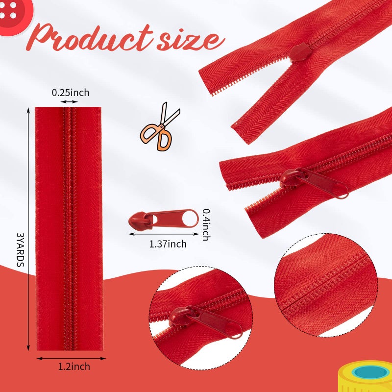 WILLBOND 60 Yards 20 Pcs Sewing Zippers Bulk #5 Nylon Coil Zippers 20 Color Assorted Zipper for Sewing with 200 Zipper Sliders for DIY Tailor Bags Purses Crafts Supplies(Various Color) - Image 3