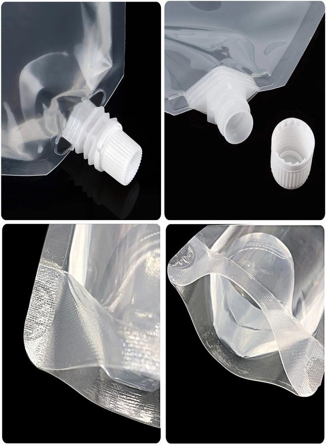 AIDOIT قوارير بلاستيكية، أكياس عصير قابلة لإعادة الاستخدام لحفظ المشروبات في الرحلات البحرية (17 قطعة، 8 أونصة × 8، 16 أونصة × 8، طقم قمع) - Image 4