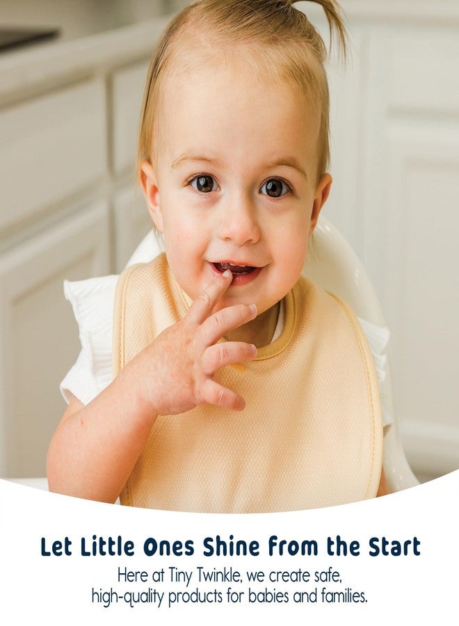 Tiny Twinkle Baby Feeding Bibs 8 Pack - Waterproof and Absorbent Infant Drool and Feeding Baby Bibs (White 8-Pack) - Image 5