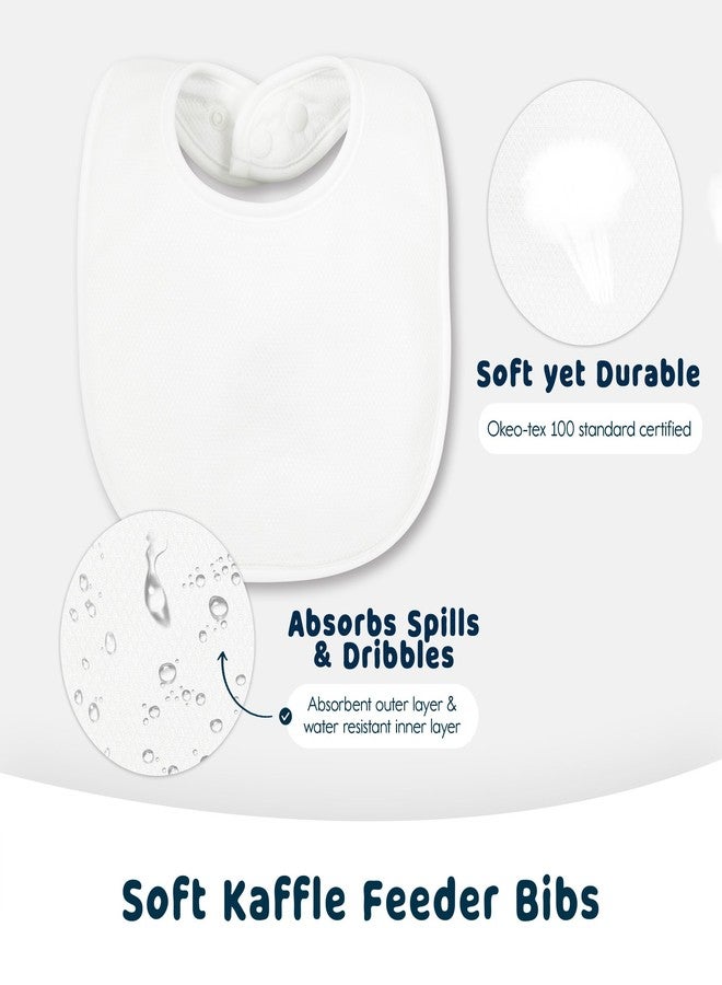 Tiny Twinkle Baby Feeding Bibs 8 Pack - Waterproof and Absorbent Infant Drool and Feeding Baby Bibs (White 8-Pack) - Image 3