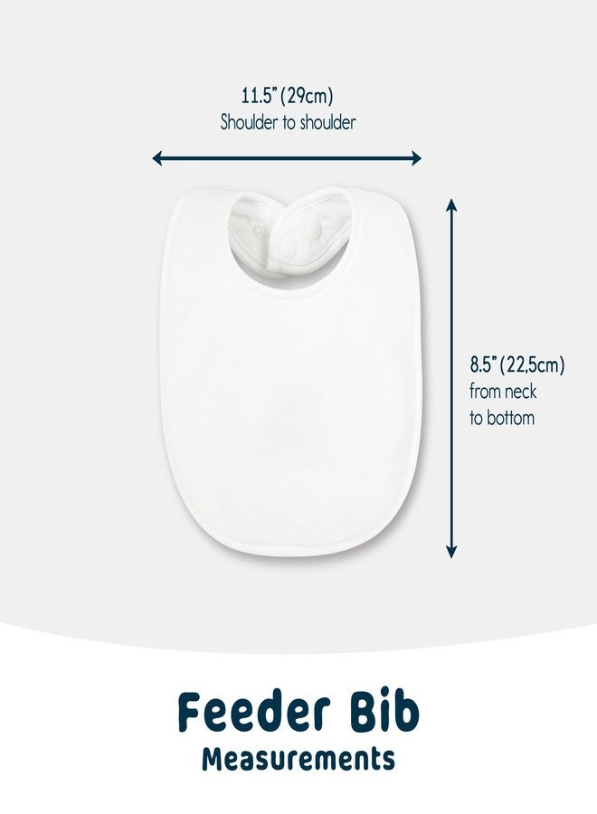 Tiny Twinkle Baby Feeding Bibs 8 Pack - Waterproof and Absorbent Infant Drool and Feeding Baby Bibs (White 8-Pack) - Image 2