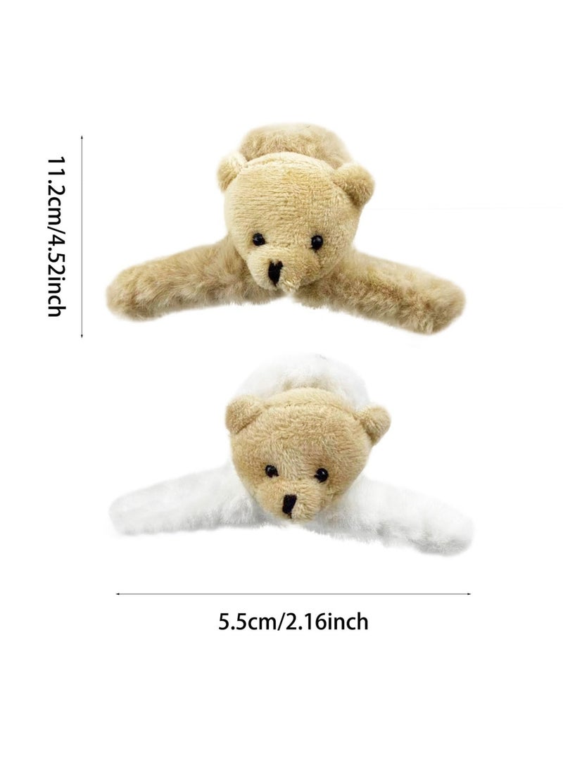 Excefore 4 Pack Bear Plush Hair Claw Clips, Thick Long Hair Jaw Clips Barrettes Hair Accessories, Suitable for Women and Girls - Image 2