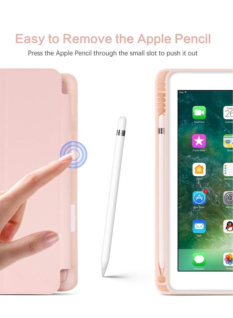 "iPad 6th/5th Generation Case with Pencil Holder - Smart Auto Wake/Sleep Folding Stand Protective Cover for 9.7 Inch iPad (2018/2017), Pink" - Image 3