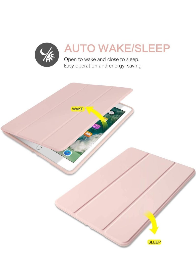 "iPad 6th/5th Generation Case with Pencil Holder - Smart Auto Wake/Sleep Folding Stand Protective Cover for 9.7 Inch iPad (2018/2017), Pink" - Image 4
