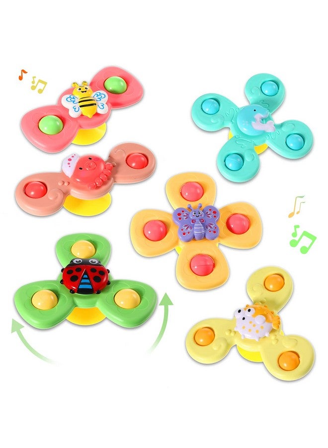 Harrycle 6 Pieces Suction Cup Spinner Toy Sea Theme Sensory Bath Spinner Toys Butterfly Suction Toys For Birthday Learning Game And Party Supplies - Image 1