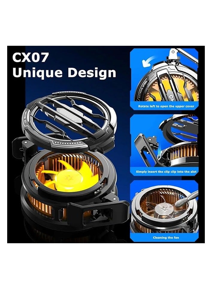 PROMASS Magnetic Phone Cooler, Portable Cell Phone Cooler, Cx07 Phone Fan Cooler, for 2.83-3.66 Inches Ios/Android Semiconductor Heatsink Cooling for Gameing, for Smartphone/Tablet/Ipad(1 Pack) - Image 5