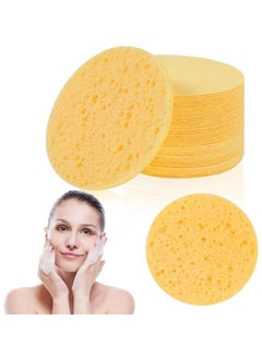 MIRFA Facial Compressed Cellulose Sponge Pads - Round - 20 Pcs - Face Cleansing and Exfoliating Sponges, Reusable, Makeup and Mask Remover  - Image 2
