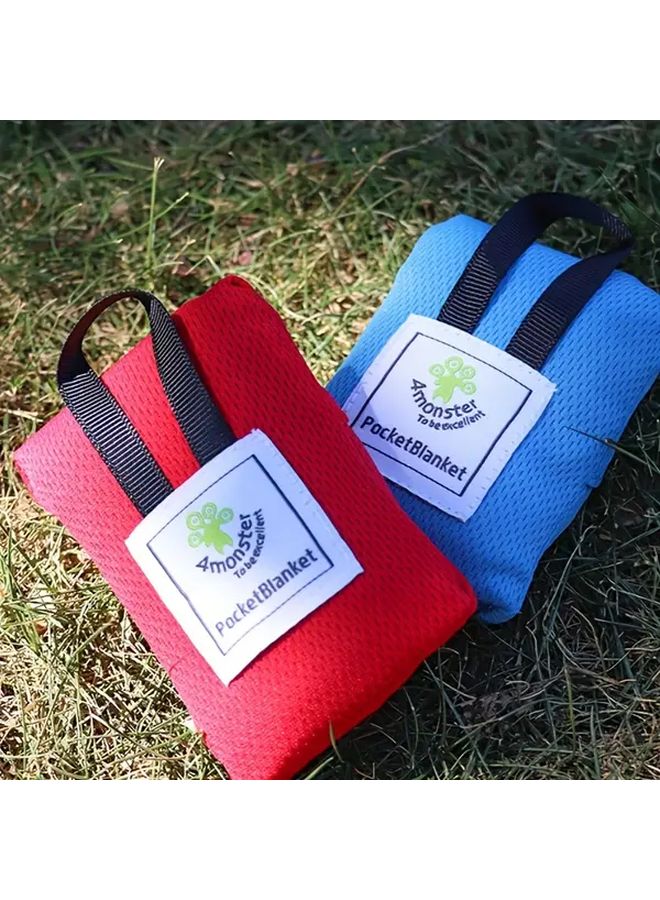 Ultra Thin Sand Proof Portable Folding Beach Blanket With Carry Pocket For Camping Red - Image 4