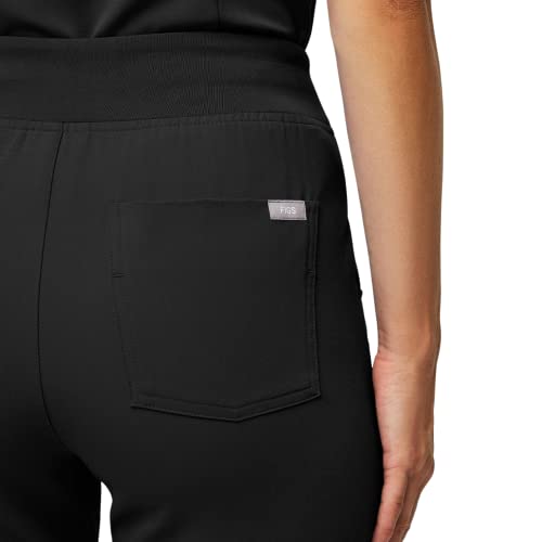 FIGS Zamora High Waisted Jogger Style Scrub Pants for Women - Black, Regular S - Image 5
