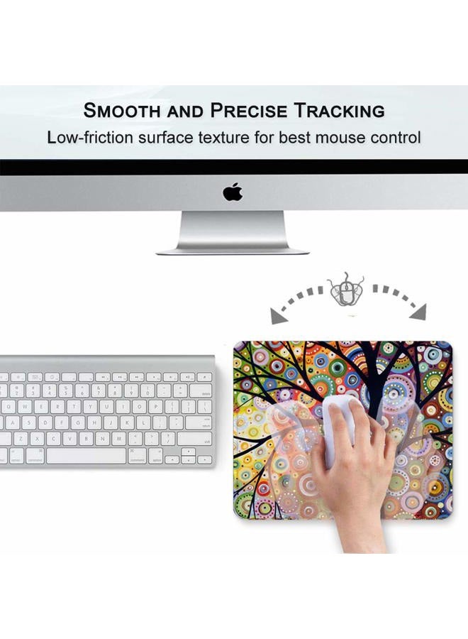 BOSOBO Mouse Pad, Custom Tree of Life Mouse Mat, Small Gaming Mouse Pad for Women and Men, Waterproof Office Mousepad, Non-Slip Rubber Base, Stitched Edge, Rectangle 10.2 x 8.3 x 0.12 Inch - Image 4
