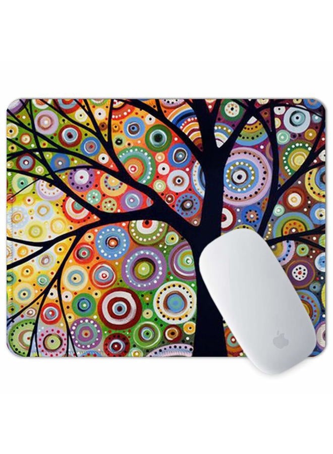 BOSOBO Mouse Pad, Custom Tree of Life Mouse Mat, Small Gaming Mouse Pad for Women and Men, Waterproof Office Mousepad, Non-Slip Rubber Base, Stitched Edge, Rectangle 10.2 x 8.3 x 0.12 Inch - Image 2
