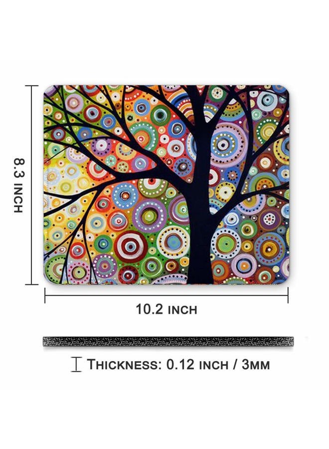 BOSOBO Mouse Pad, Custom Tree of Life Mouse Mat, Small Gaming Mouse Pad for Women and Men, Waterproof Office Mousepad, Non-Slip Rubber Base, Stitched Edge, Rectangle 10.2 x 8.3 x 0.12 Inch - Image 3