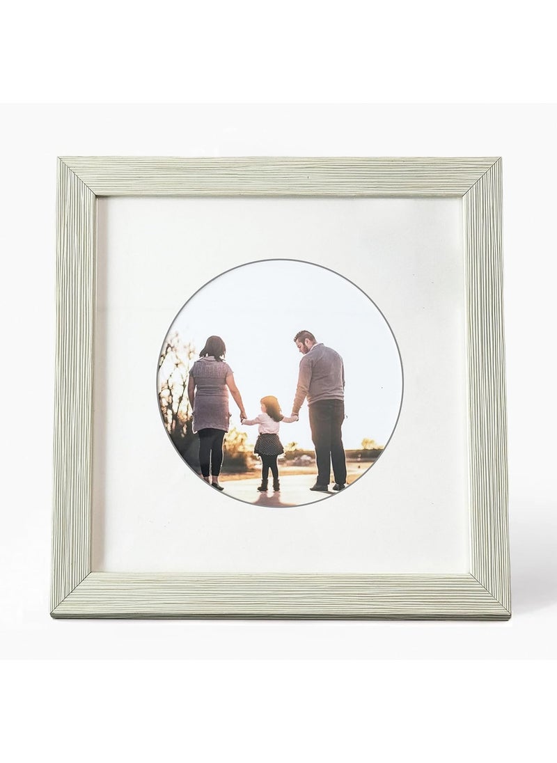 Art Street - Art Street Engineered Wood Elegant Designed White Individual Photo Frame With Round Mat, Wall Mount Home Decor, Office, Bedroom, Living Room, Table Decorative (8x8 Matted To 5x5 Inch) - Image 1