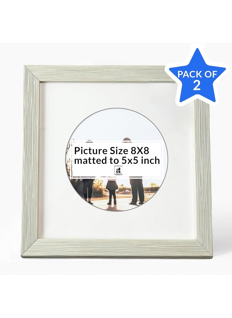 Art Street - Art Street Engineered Wood Elegant Designed White Individual Photo Frame With Round Mat, Wall Mount Home Decor, Office, Bedroom, Living Room, Table Decorative (8x8 Matted To 5x5 Inch) - Image 1