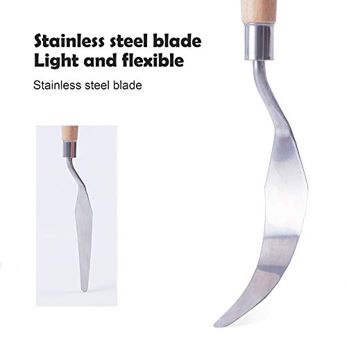 CONDA 11 Piece Stainless Steel Spatula Palette Knife Professional Palette Knife Painting Wood Handle - Image 5