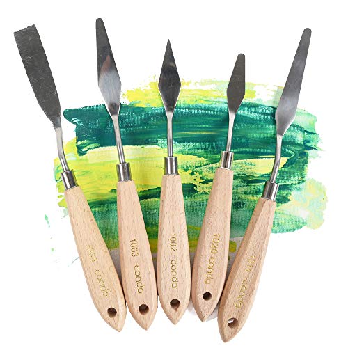 CONDA 11 Piece Stainless Steel Spatula Palette Knife Professional Palette Knife Painting Wood Handle - Image 4
